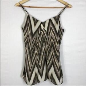 Banana Republic Womens Printed Sleeveless Shirt Brown Tan Size‎ XS